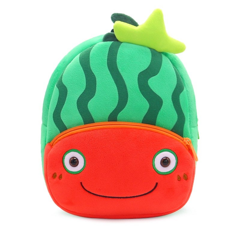 Plush Kids Backpack, Watermelon Fruit Design, Soft Lightweight School Bag for Toddlers and Preschool Kids - Image 5