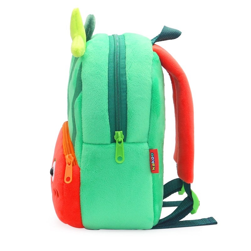 Plush Kids Backpack, Watermelon Fruit Design, Soft Lightweight School Bag for Toddlers and Preschool Kids - Image 2