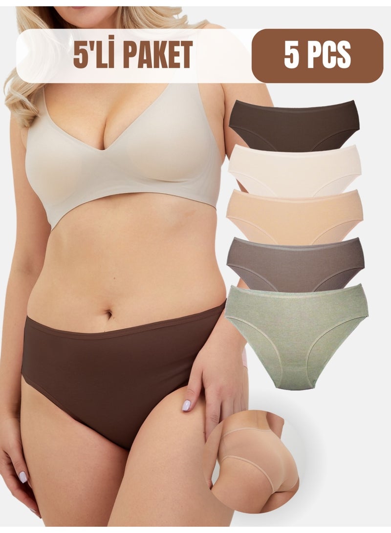 عليا أندر وير لانجري "أليا أندروير" قطن بخصر متوسط للنساء – عبوة من 5 سراويل داخلية