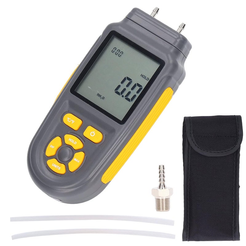 Digital Differential Pressure Meter Handheld Manometer 0.3 Accuracy for Gas HVAC Hydraulic Systems - Image 1