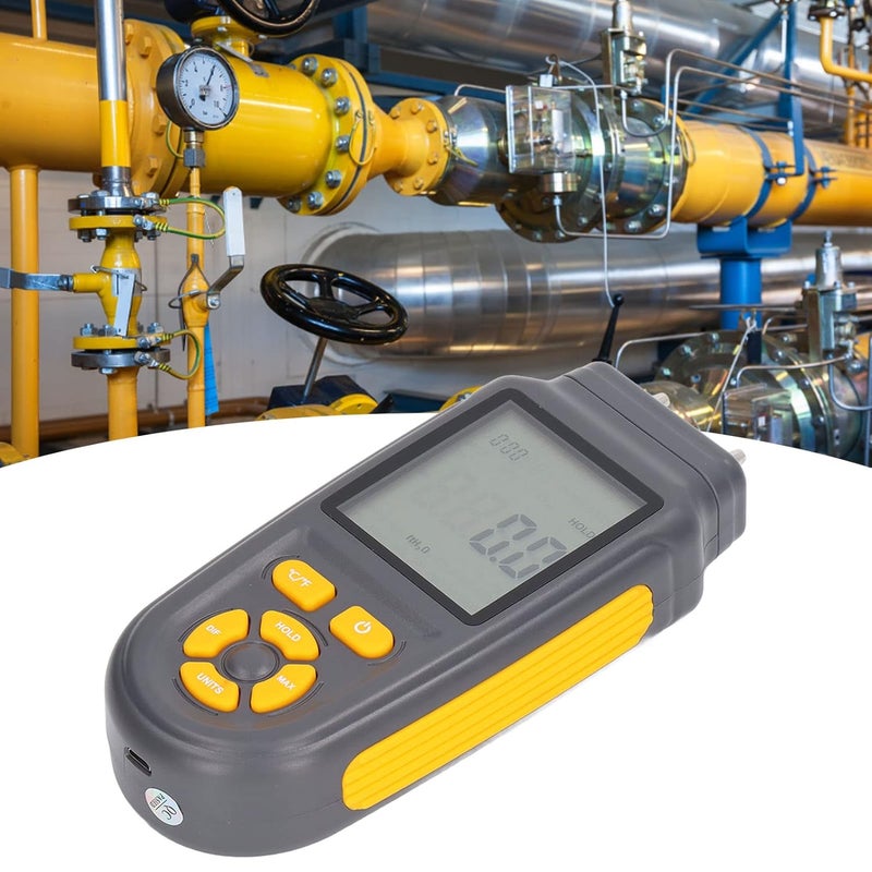 Digital Differential Pressure Meter Handheld Manometer 0.3 Accuracy for Gas HVAC Hydraulic Systems - Image 4
