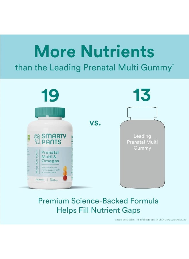 SmartyPants فيتامينات ما قبل الولادة للنساء، جوميز متعددة الفيتامينات: زيت السمك أوميغا 3 (EPA/DHA)، البيوتين، ميثيلفولات، فيتامين D3، C، فيتامين B12، B6، A، K والزنك، إينوزيتول، 120 حبة (إمداد لمدة 30 يوم) - Image 5
