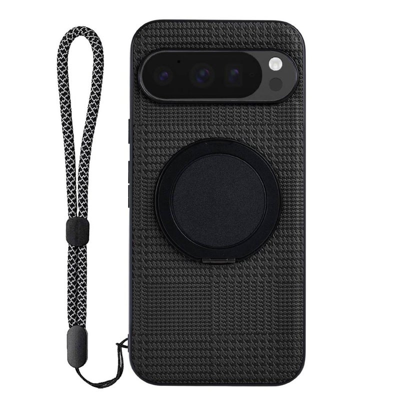 إيروريكس جراب هاتف هجين من البولي يوريثان الحراري لهاتف Google Pixel 10 Pro Xl D-Thy Series 360 درجة مع حامل قابل للدوران (أسود) - Image 1