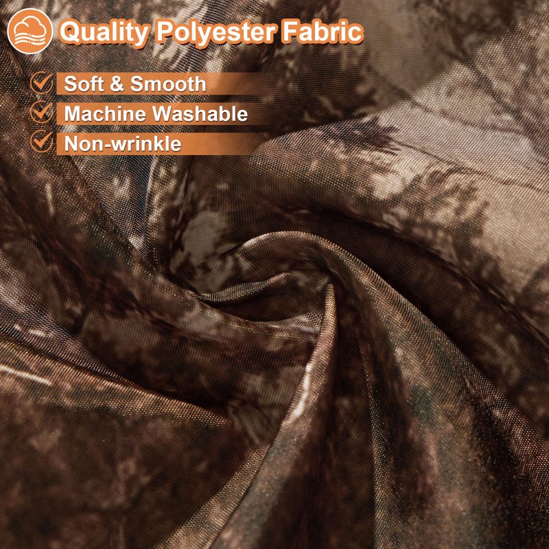 ORTIGIA Brown Misty Forest Shower Curtain for Bathroom, Nature Woodland Shower Curtain Set with Hooks, Decorative Pine Tree Fog Magic Bath Curtain for Home, Waterproof Fabric, Weighted, 72x72 - Image 4