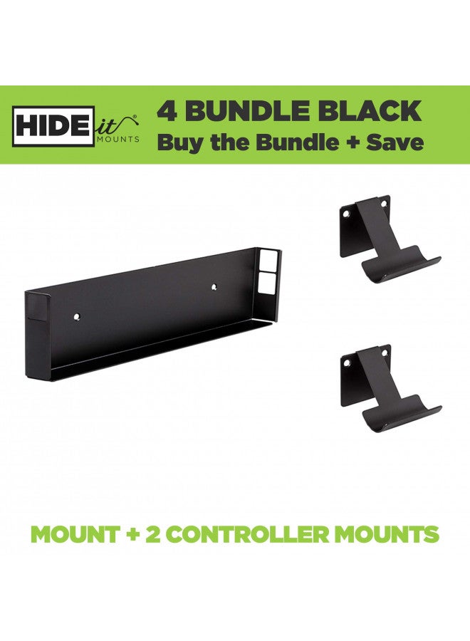 HIDEit Mounts HIDEit Mounts 4 Bundle, Wall Mounts for Original PS4 and Controllers, Steel Mount for PS4 Original and 2 Controller Mounts to Safely Store Your PS4 and PlayStation Controller Near or Behind TV  - Image 1