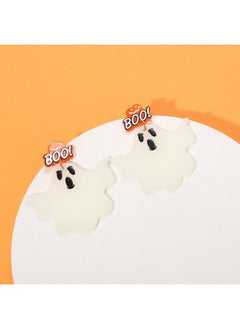 YAHPERN Halloween Earrings For Women Glow In The Dark Earrings Acrylic Pumpkin Ghost Earrings Statement Gravestone Bat Boo Earrings Halloween Jewelry Accessories Costume Party Outfit Gifts (Ghost 1)  - Image 2