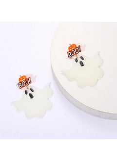 YAHPERN Halloween Earrings For Women Glow In The Dark Earrings Acrylic Pumpkin Ghost Earrings Statement Gravestone Bat Boo Earrings Halloween Jewelry Accessories Costume Party Outfit Gifts (Ghost 1)  - Image 5