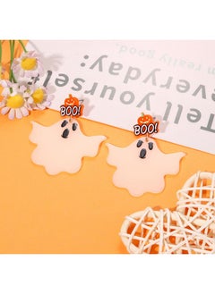 YAHPERN Halloween Earrings For Women Glow In The Dark Earrings Acrylic Pumpkin Ghost Earrings Statement Gravestone Bat Boo Earrings Halloween Jewelry Accessories Costume Party Outfit Gifts (Ghost 1)  - Image 3