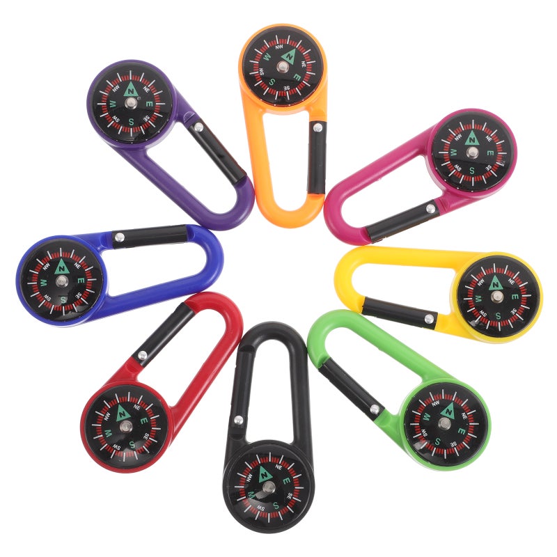 16 pcs Portable Compass Pocket Carabiner Compass Camping For Hiking Camping Backpacking Emergency - Image 3