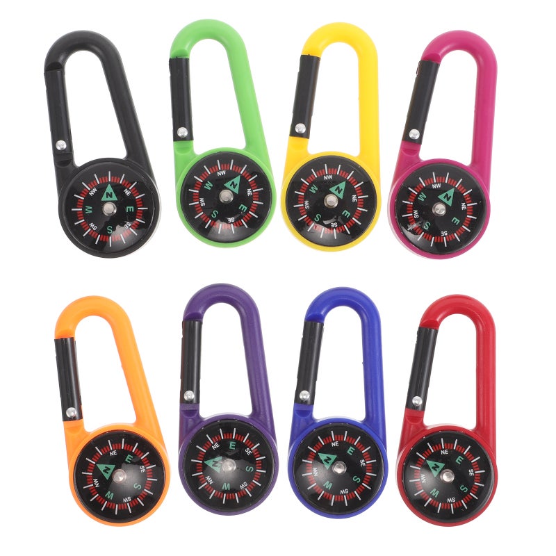 16 pcs Portable Compass Pocket Carabiner Compass Camping For Hiking Camping Backpacking Emergency - Image 4