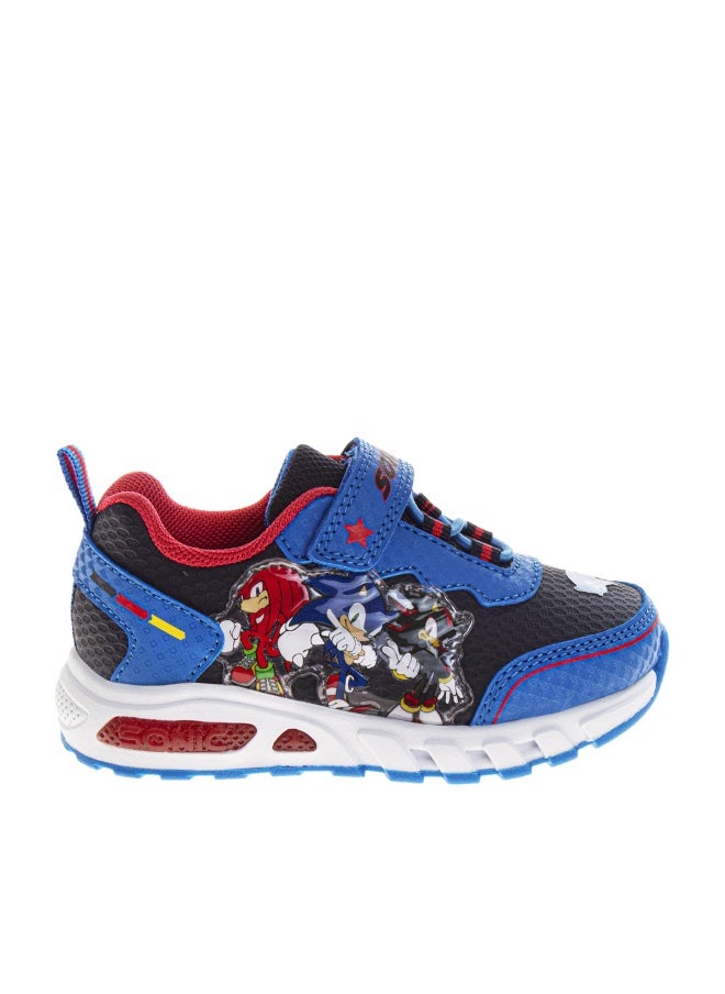 Josmo Sonic Sneakers with Lights - Laceless Lightweight Breathable Fashion Athletic Shoes for Boys - Blue (Size 7 Toddler) - Image 1