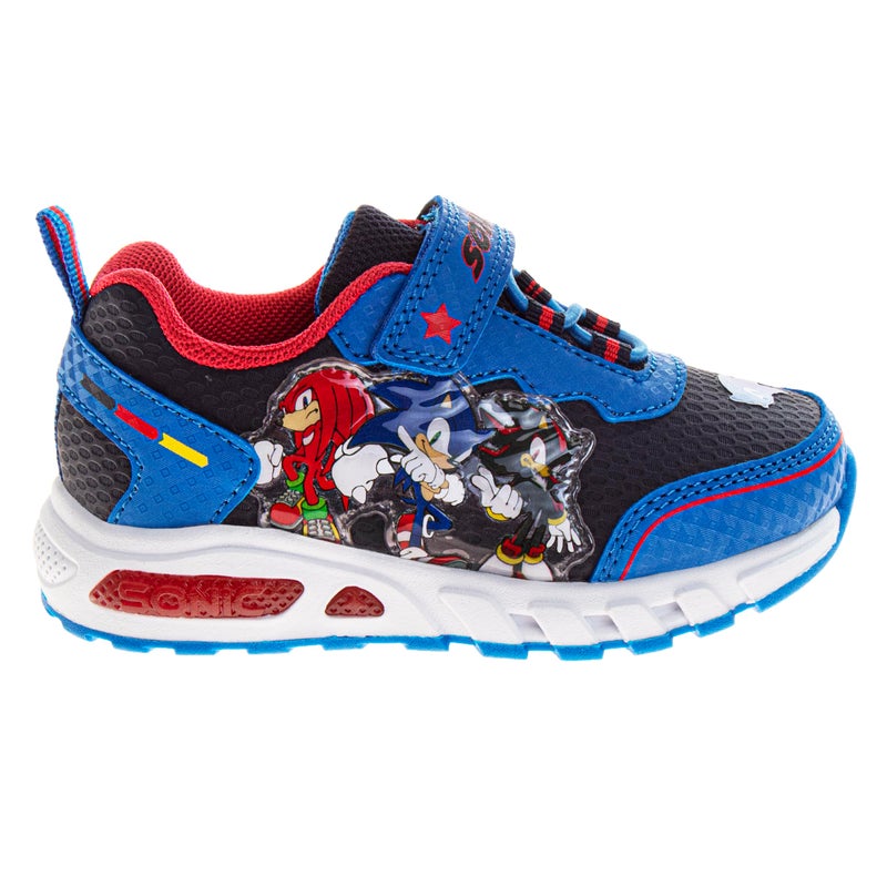 Josmo Sonic Sneakers with Lights - Laceless Lightweight Breathable Fashion Athletic Shoes for Boys - Blue (Size 7 Toddler) - Image 2
