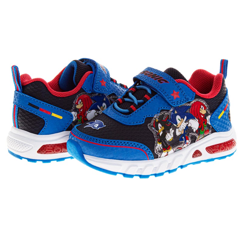 Josmo Sonic Sneakers with Lights - Laceless Lightweight Breathable Fashion Athletic Shoes for Boys - Blue (Size 7 Toddler) - Image 4