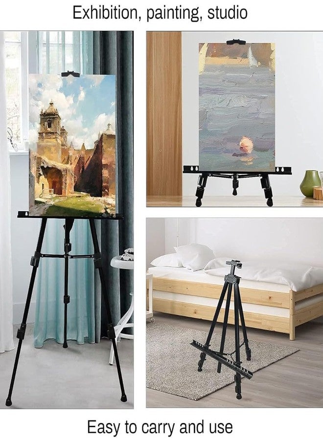 Artnery Portable Lightweight Tripod Easel for Professional Artists, Metal Display Easel Stand with Adjustable Height for Painting, Display and Advertisement Purposes - 5FT - Image 4