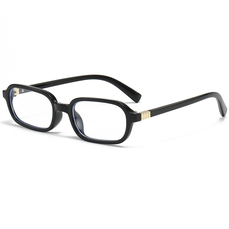Breaksun Retro Rectangle Glasses for Women Men Small Square Blue Light Blocking Glasses Vintage Eyeglasses Black