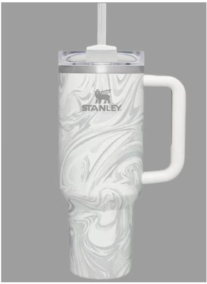 Stanley - Quencher H2.0 FlowState 40 oz Vacuum Insulated Tumbler – Rose Quartz Swirl Travel Mug with Reusable Lid and Straw for Water, Coffee, Smoothies, Iced Tea – Durable, Stylish, and Leakproof – Perfect for Daily Hydration and On-the-Go Convenience - Image 1