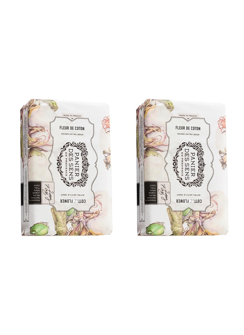 PANIER DES SENS Panier des Sens Cotton Flower Shea butter natural bar soap bath  body soap bars  Made in France 95 natural  2 bars 7oz200g each 