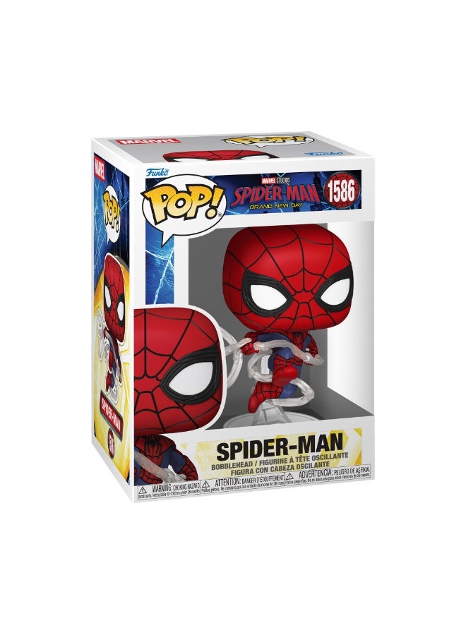 Funko Pop! Marvel Studios Spider-Man Brand New Day 1586 Vinyl Bobblehead – 4-Inch Collectible, FU83963 - Image 1