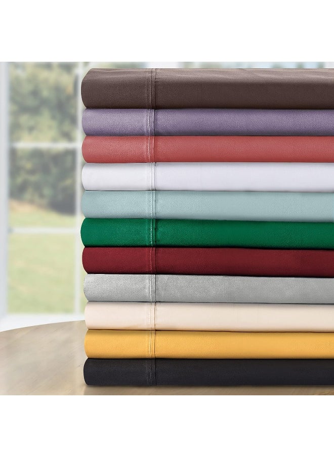 Superior Superior 530 Thread Count, Combed Cotton, Single Ply, California King 4-Piece Sheet Set, Solid, Cafe  - Image 4