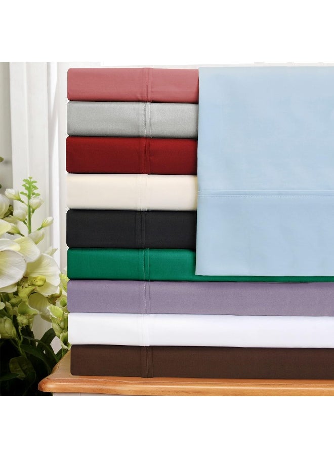 Superior Superior 530 Thread Count, Combed Cotton, Single Ply, California King 4-Piece Sheet Set, Solid, Cafe  - Image 5