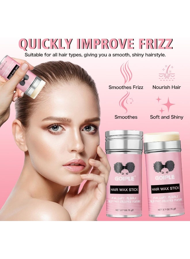 Goiple Wax Stick For Hair, Hair Pomade Stick Long-Lasting Styling Wax Stick, Hair Wax Stick Smoothing & Slick Stick For Hair Wigs, Styling Waxes For Fly Away & Edge Frizz Hair (2.7 Oz) - Image 3