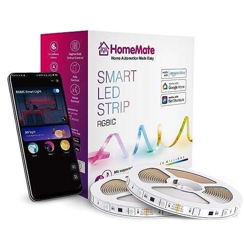 Home Mate HomeMate RGBIC Dreamcolor LED Strip Lights, 32.8 ft WiFi Color Changing LED Lights, APP Control with Segmented Control Smart Color Picking, Music LED Lights (RGBIC 32.8 ft) - Image 1