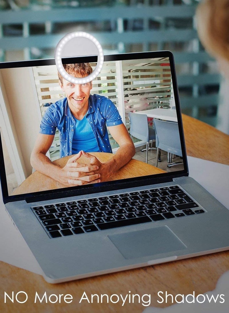 Selfie Ring Light, Rechargeable Portable Clip-on Selfie Fill Light with 36 LED for Smart Phone Photography, Camera Video, Girl Makes up (White-B, 36LED) - Image 1