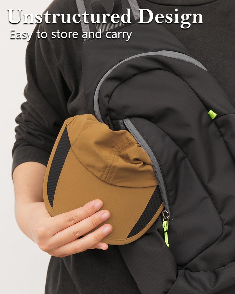 GADIEMKENSD Running Hats for Mens Baseball Cap Quick Dry Sport Caps Lightweight Unstructured Brown Hat Soft Trucker Dad ups Hat for Summer Camping Fishing Hiking Golf M/L 7-7 1/2 - Image 4