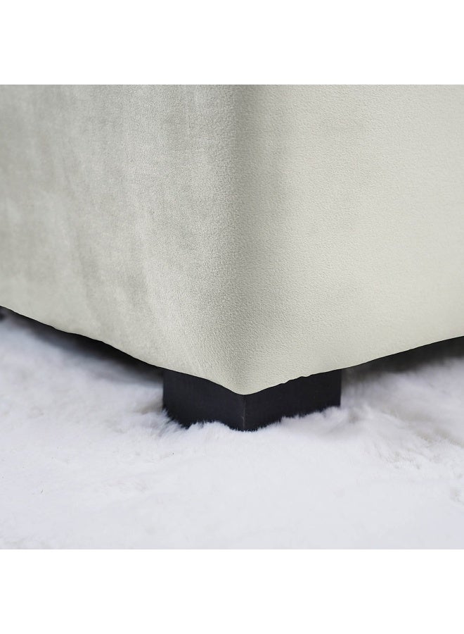 Pan Home Emirates Gigastorage Bench-Velvet~White - Image 2