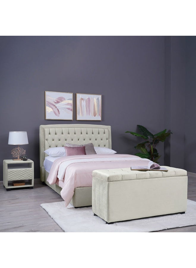 Pan Home Emirates Gigastorage Bench-Velvet~White - Image 3