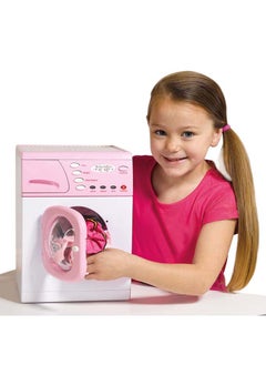 CASDON Electronic Washer: Toy Washer With Spinning Drum, Lights, Sounds, And Accessories. For Children Aged 3+, Pink  - Image 2