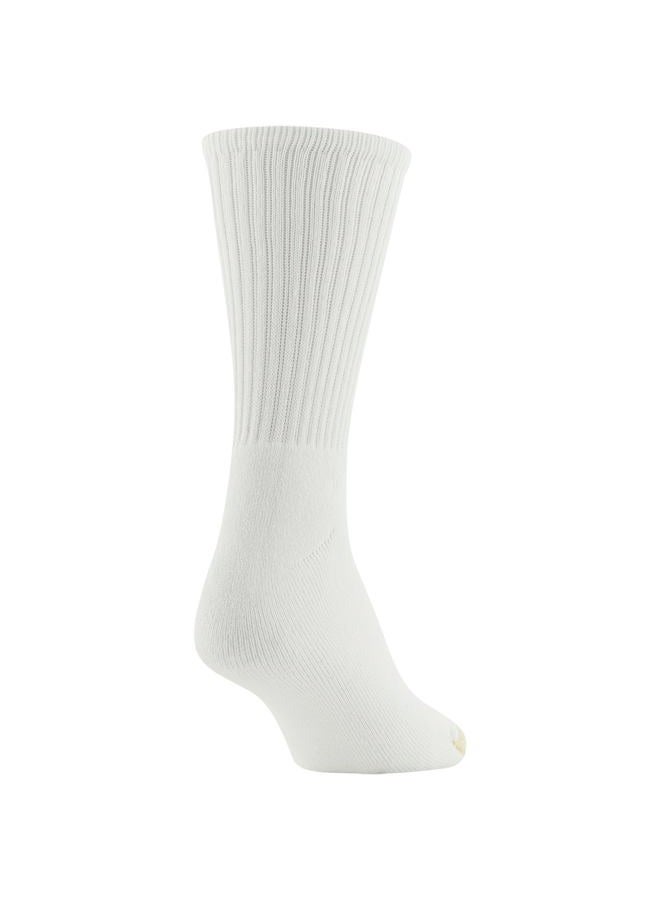 GOLDTOE Women's Ultratec Crew Socks, 3-Pairs, White, M - Image 4