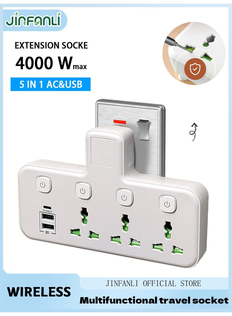 JINFANLI British standard one-to-multi-hole universal socket conversion socket multi-function travel socket wireless outlet USB socket strip - night light type - Image 1