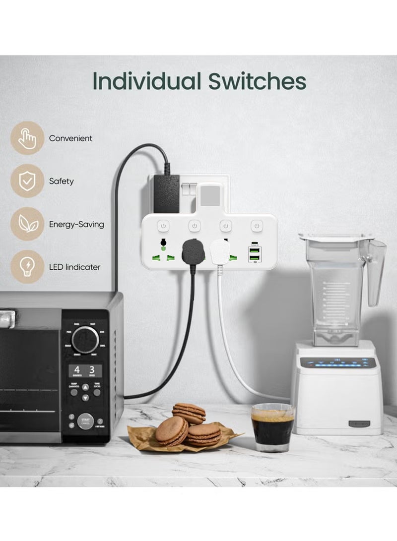 JINFANLI British standard one-to-multi-hole universal socket conversion socket multi-function travel socket wireless outlet USB socket strip - night light type - Image 4