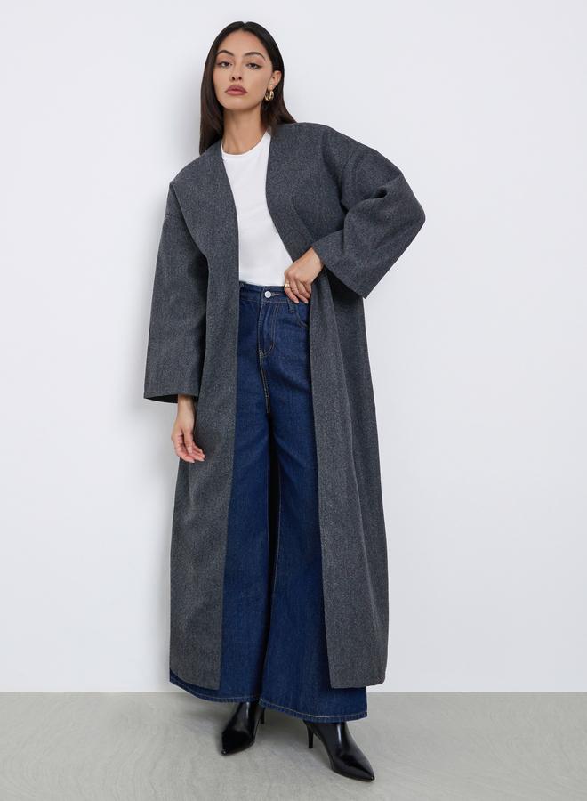 أميرة عباية مفتوحة من الأمام بملمس يشبه الصوف - Image 2