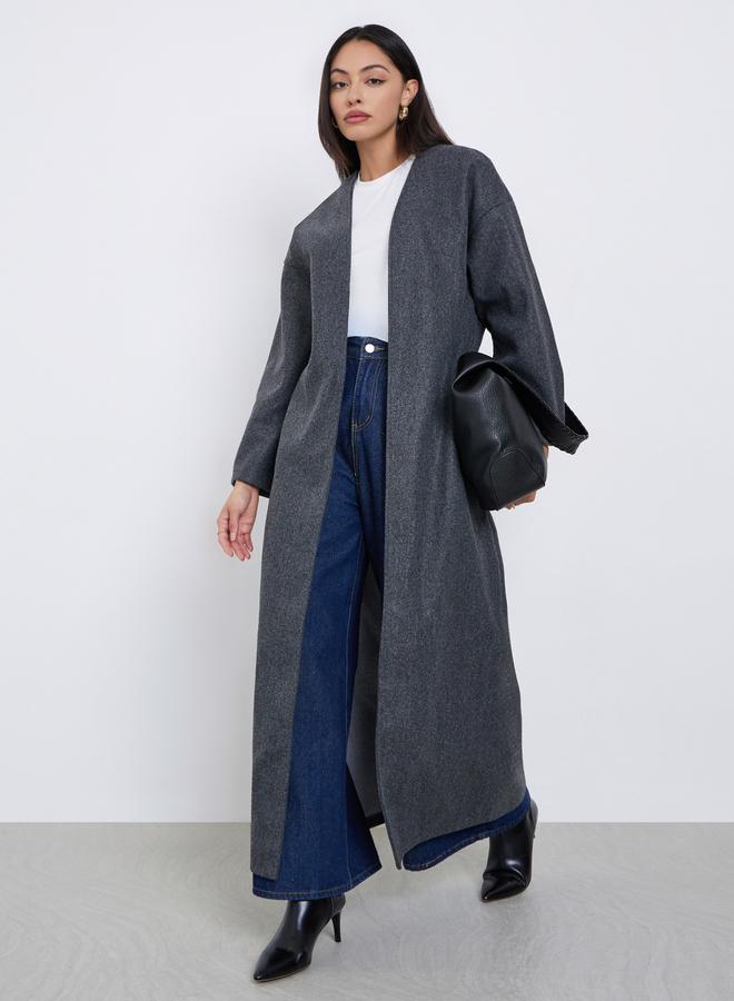 أميرة عباية مفتوحة من الأمام بملمس يشبه الصوف - Image 1