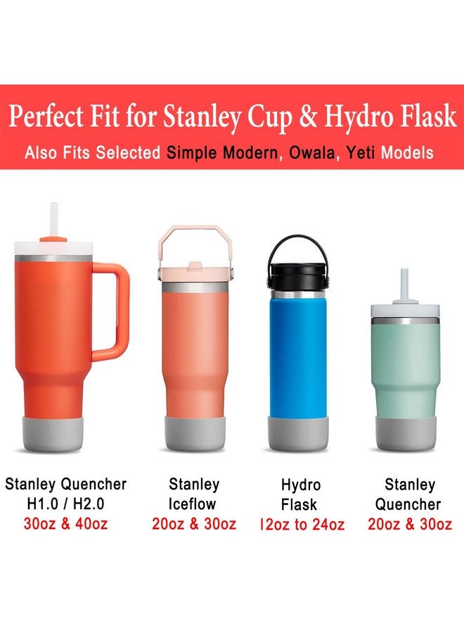 KTKUDY 2Pcs Silicone Boot For Stanley Quencher Tumbler H2.0 30 Oz 40 Oz & Iceflow 20 Oz 30 Oz & Intended For Hydro Flask Water Bottle 12-24 Oz - Protective Cup Bottom Accessories Fits Stanley Cup - Image 2