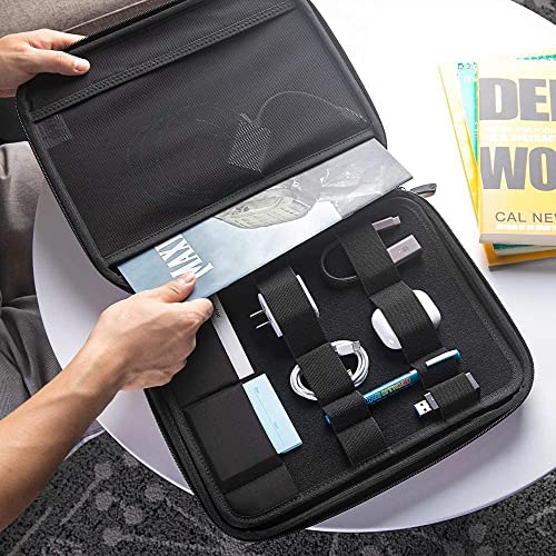 tomtoc Portfolio for iPad Pro 12.9-Inch 2022/2021/2020,Protective Sleeve with Accessories Pocket,Carrying Storage Bag for iPad Pencil/Adapter/Hubs/Cables/Magic Keyboard,Fits Surface Pro 12.3,Black - Image 5