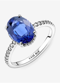 Pandora Violet Pandora Timeless Women's Classic Cube Zirconia 925 Silver Blue Gemstone Ring Birthday Gift 190056C01  - Image 5