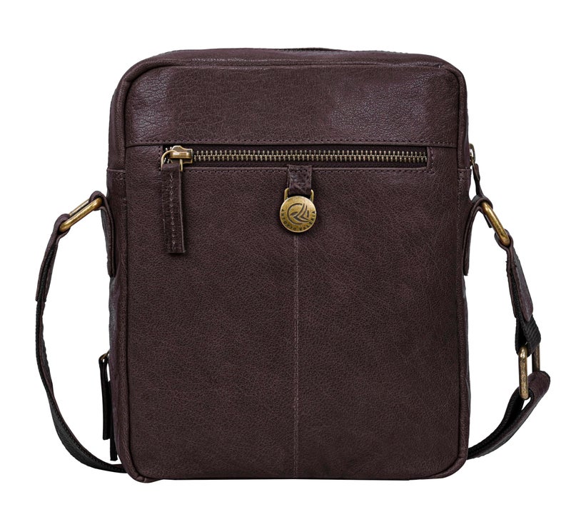 ANTONIO VALERIA Alex Washed Brown Leather Crossbody Bag - Image 5
