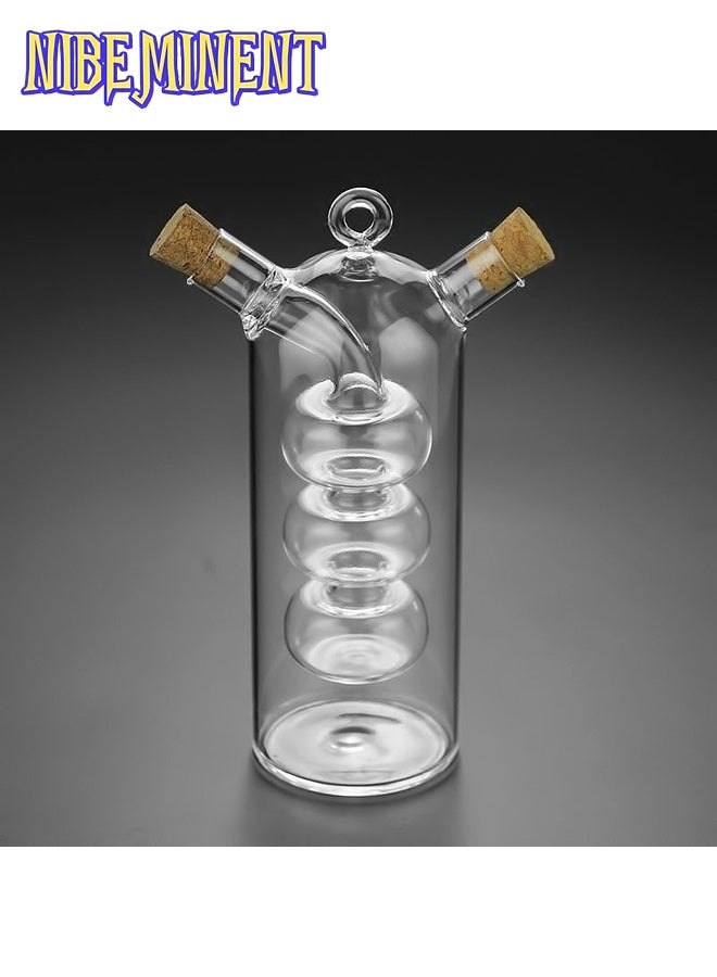 NIBEMINENT موزع زيت/خل مزدوج مقاوم للحرارة من الزجاج المصغر لتزيين المنزل، مصباح زيت، مزهرية - Image 2