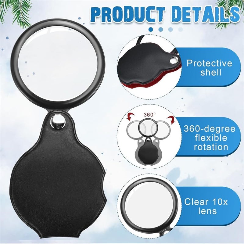 6x Pocket Magnifying Glasses, Folding Mini Magnifiers with Rotating Protective Cover for Kids and Seniors, Handheld Magnifiers for Reading, Jewelry, and Hobbies, 12 PCS - Image 3