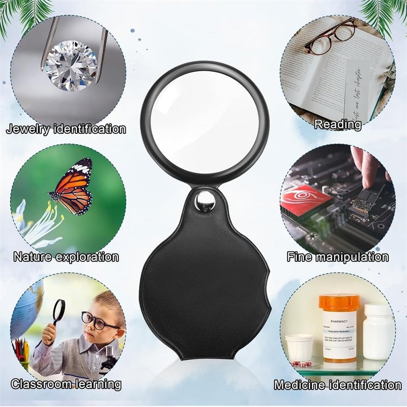 6x Pocket Magnifying Glasses, Folding Mini Magnifiers with Rotating Protective Cover for Kids and Seniors, Handheld Magnifiers for Reading, Jewelry, and Hobbies, 12 PCS - Image 4