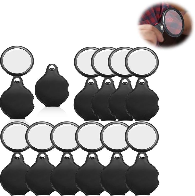 6x Pocket Magnifying Glasses, Folding Mini Magnifiers with Rotating Protective Cover for Kids and Seniors, Handheld Magnifiers for Reading, Jewelry, and Hobbies, 12 PCS - Image 1