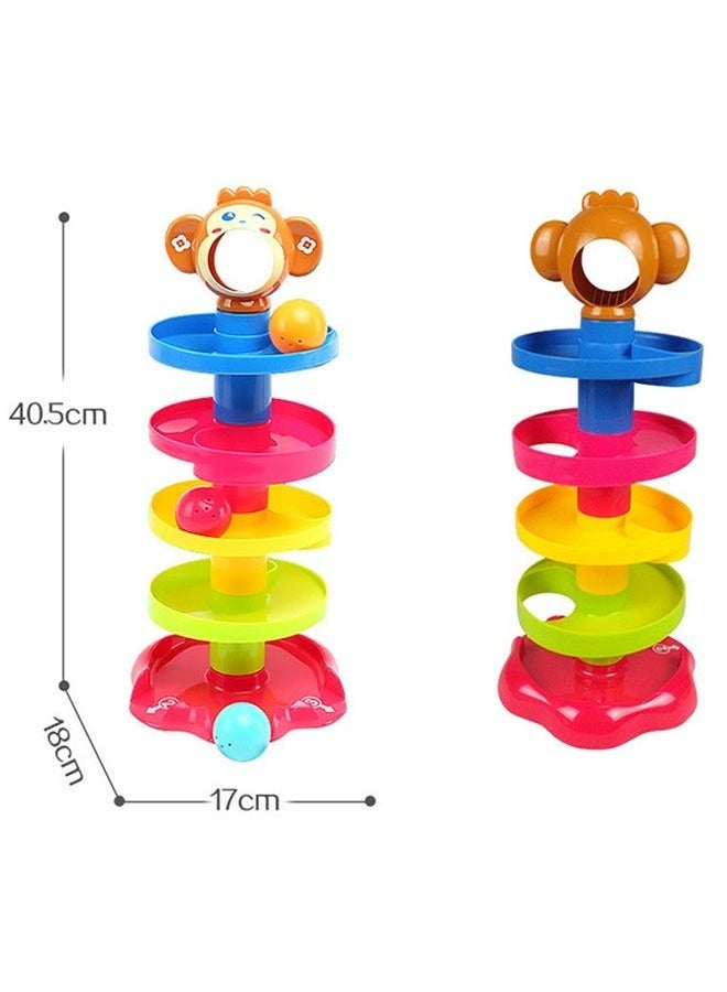 RollsTimi  Early Childhood Education Track Rolling Golfer Catching The Ball Stacking Tower Toy 18x18x41cm - Image 3