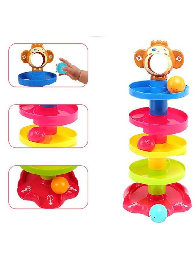 RollsTimi  Early Childhood Education Track Rolling Golfer Catching The Ball Stacking Tower Toy 18x18x41cm - Image 4