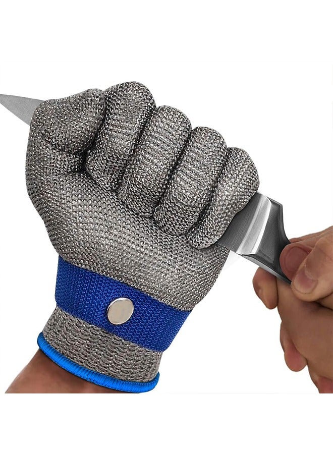 Cut Resistant Glove, Level 9 Safety Protective Work Gloves Ambidextrous, Upgrade Safety Anti Cutting Hand Gloves, Food Grade Durable Cut Glove for Kitchen Cooking, Stainless Steel Mesh Metal Glove, Butcher Meat Cutting, Oyster Shucking, Garden, Fishing - Image 1