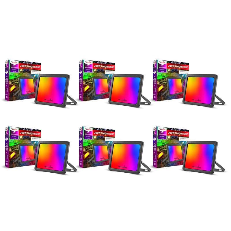 Dreamlux Dreamlux Best 200W 5050 RGB Light Outdoor Down Chock LED Flood Decorative Lamp for Home Garden Wall Entrance Balcony with Remote Control16M RGB Colors200W 5050 LED RGB LightPack6  - Image 1