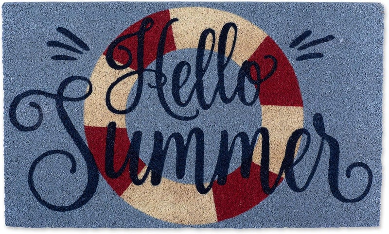 DII Natural Coir Doormat, Decorative Hello Mat, 17x29, Hello Summer - Image 1