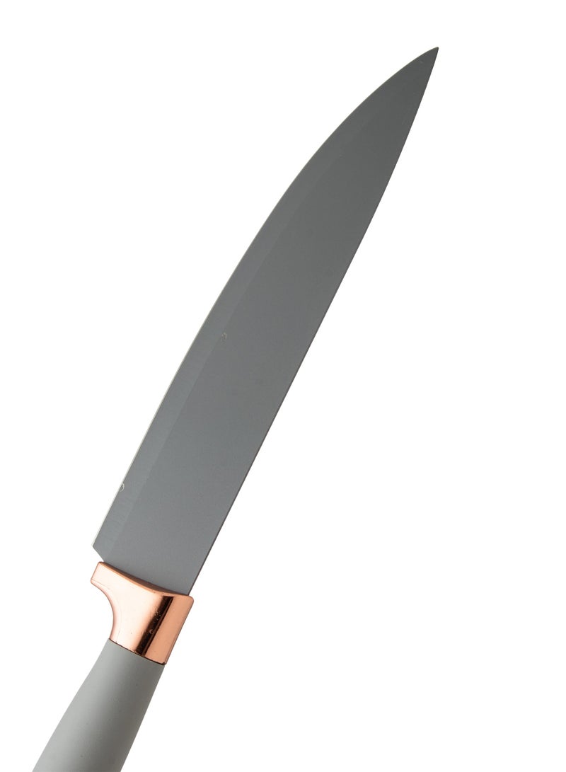 دانيا مجموعة ادوات المطبخ من السيليكون وسكاكين من الغرانيت مكون من 19 قطعة رمادي - Image 4